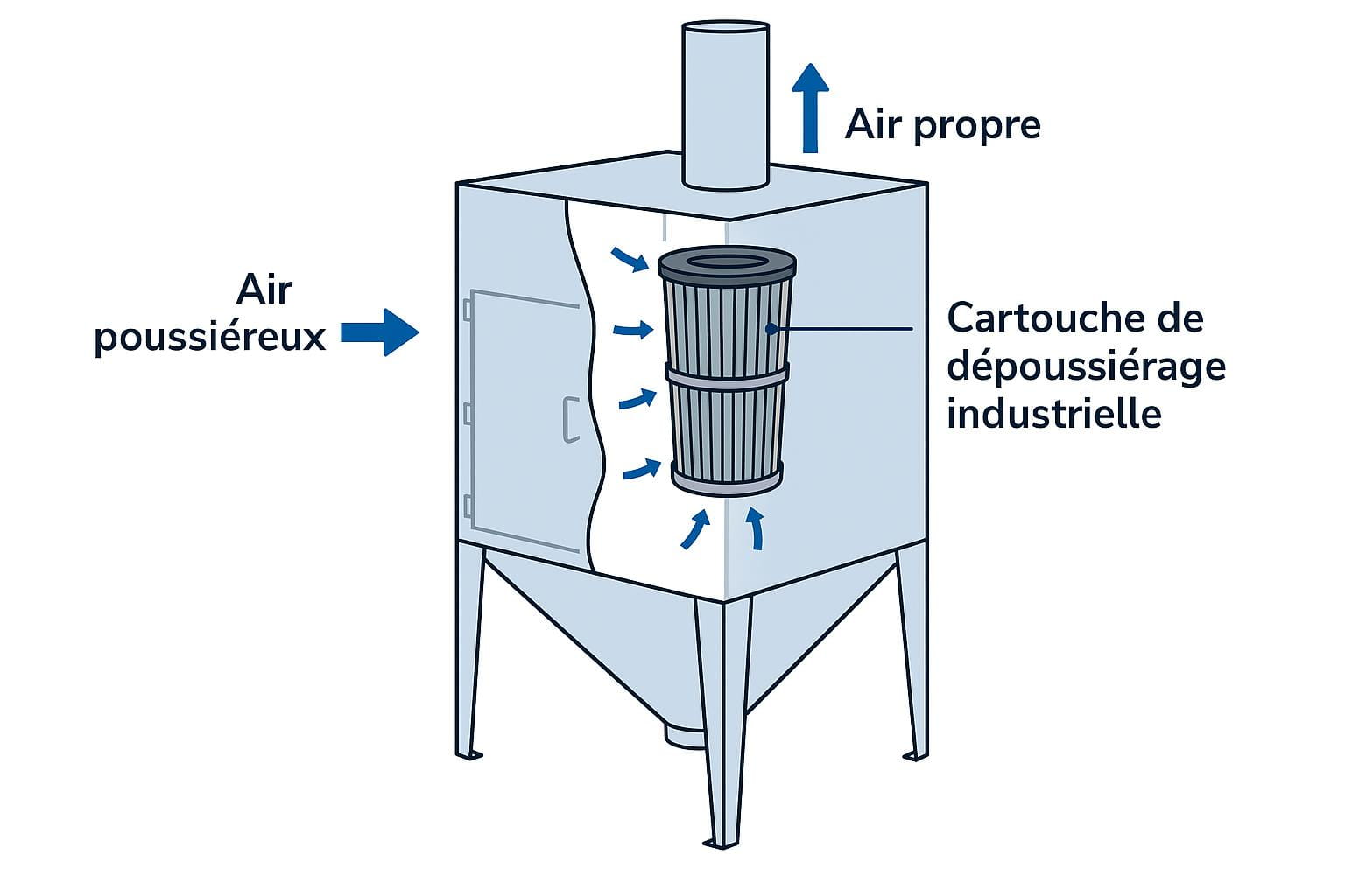 schéma fonctionnement cartouche de dépoussiérage